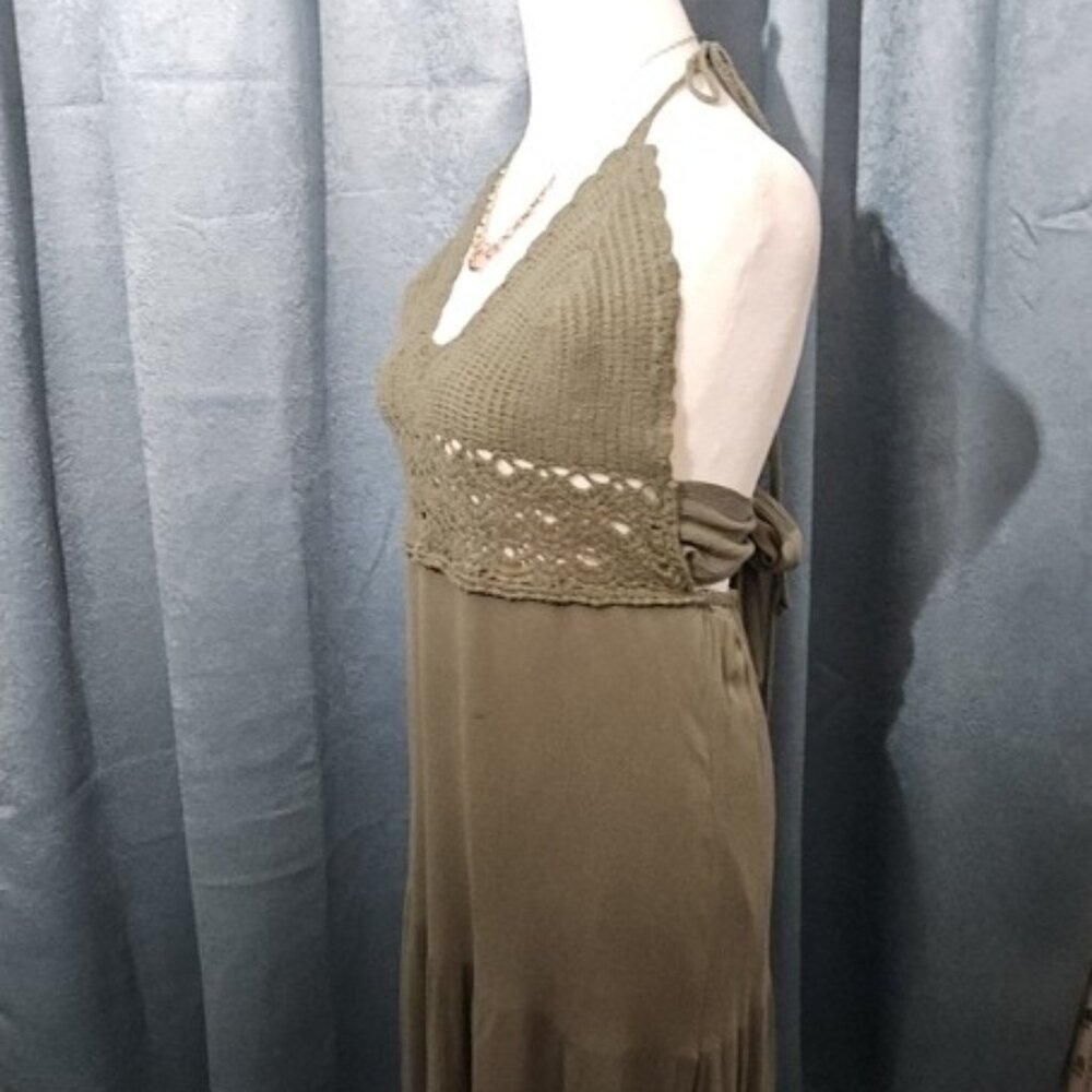 Purple Snow Green Sequin Embellished Midi Dress - Picture 2 of 7